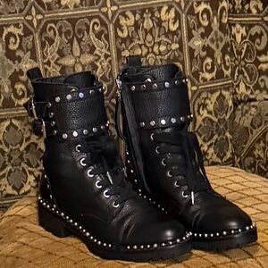 Sam Edelman Jennifer Studded Ankle Combat Boots.size 6